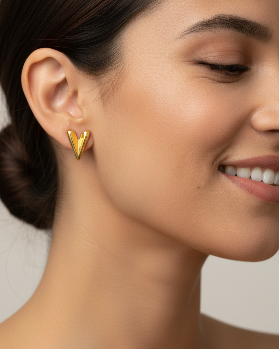 V-Shape Gold Earrings