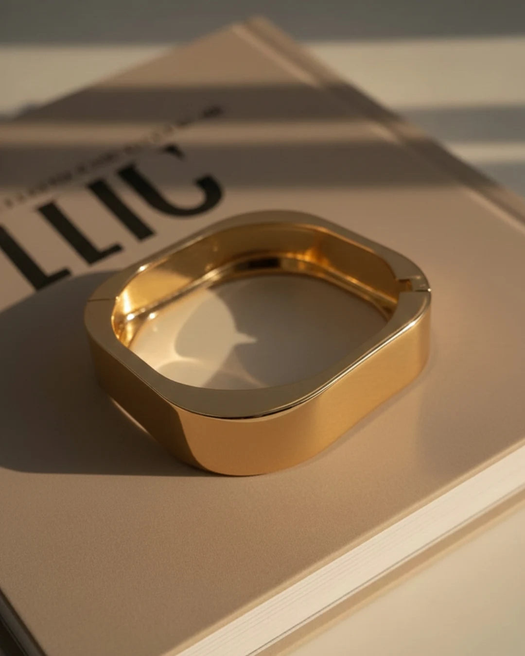 Sculpted Gold Cuff Bracelet