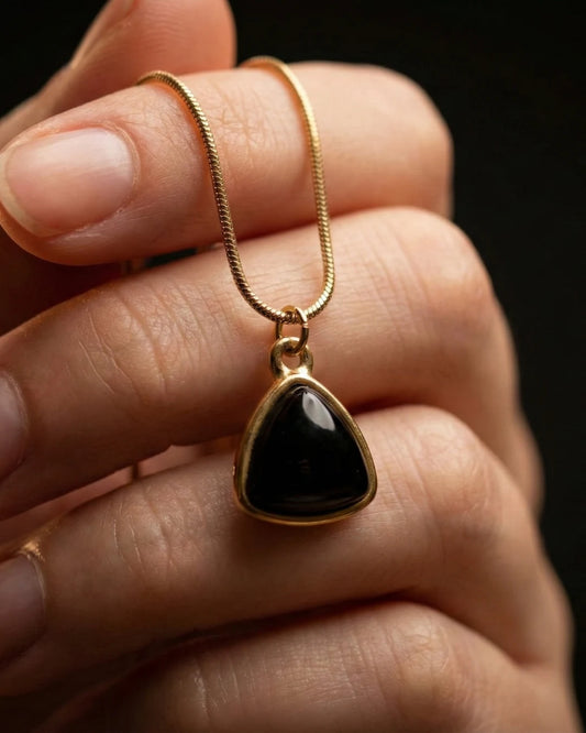 Noir Triangle Pendant Necklace