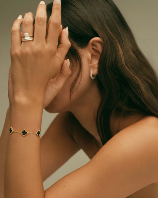 Midnight Clover Chain Bracelet