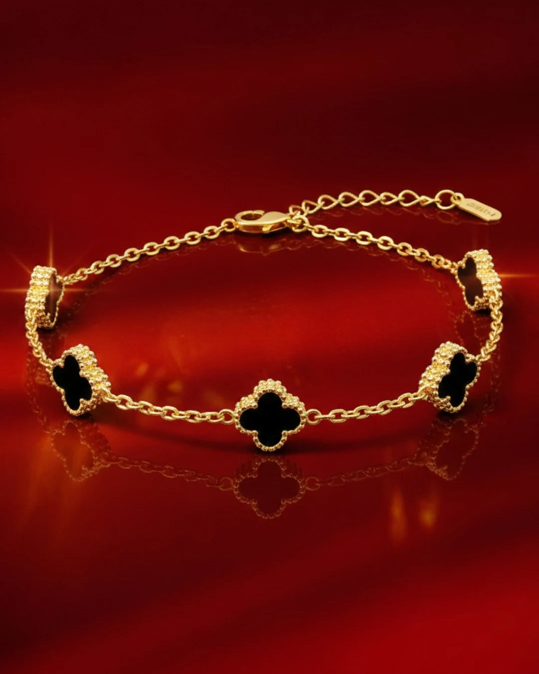 Midnight Clover Chain Bracelet