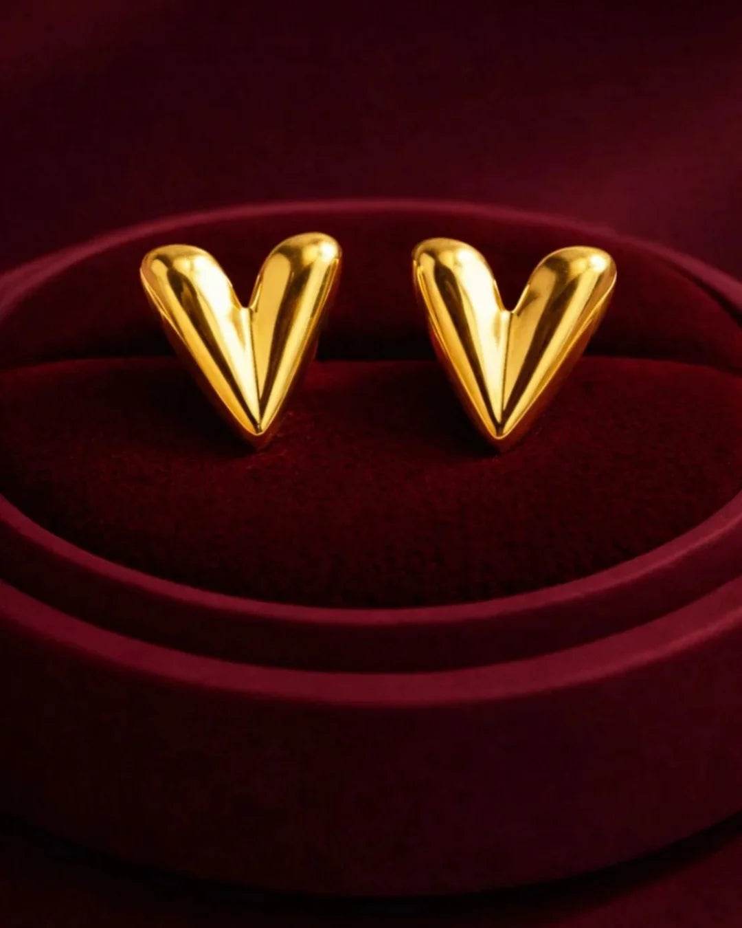 V-Shape Gold Earrings