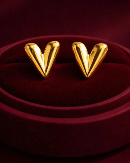 V-Shape Gold Earrings