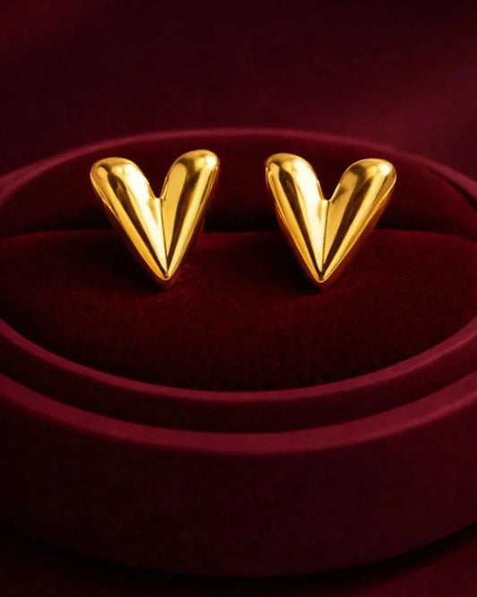 V-Shape Gold Earrings