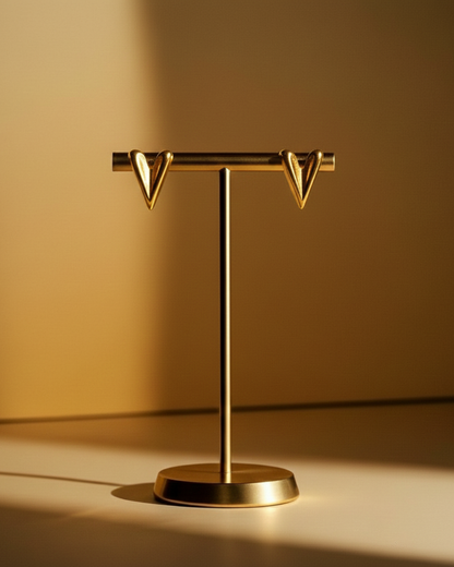V-Shape Gold Earrings