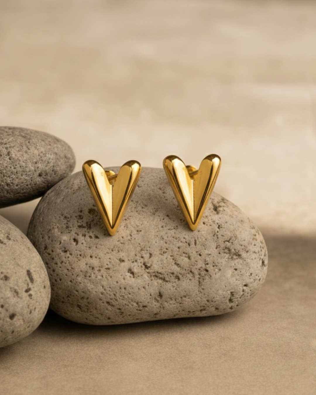 V-Shape Gold Earrings