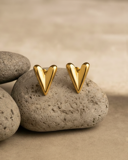 V-Shape Gold Earrings