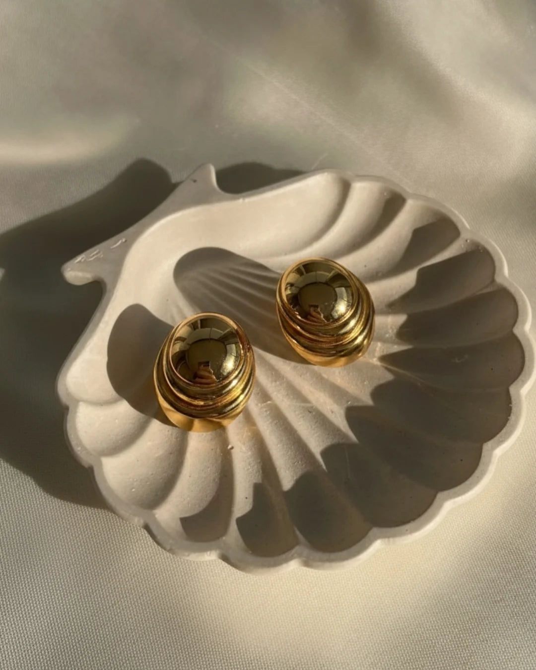 Golden Dome Stud Earrings