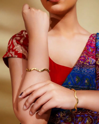 Golden Wave Cuff Bracelet