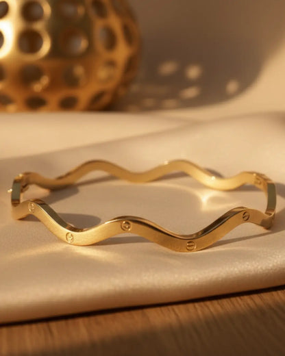 Golden Wave Cuff Bracelet