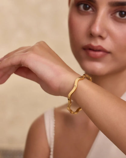 Golden Wave Cuff Bracelet