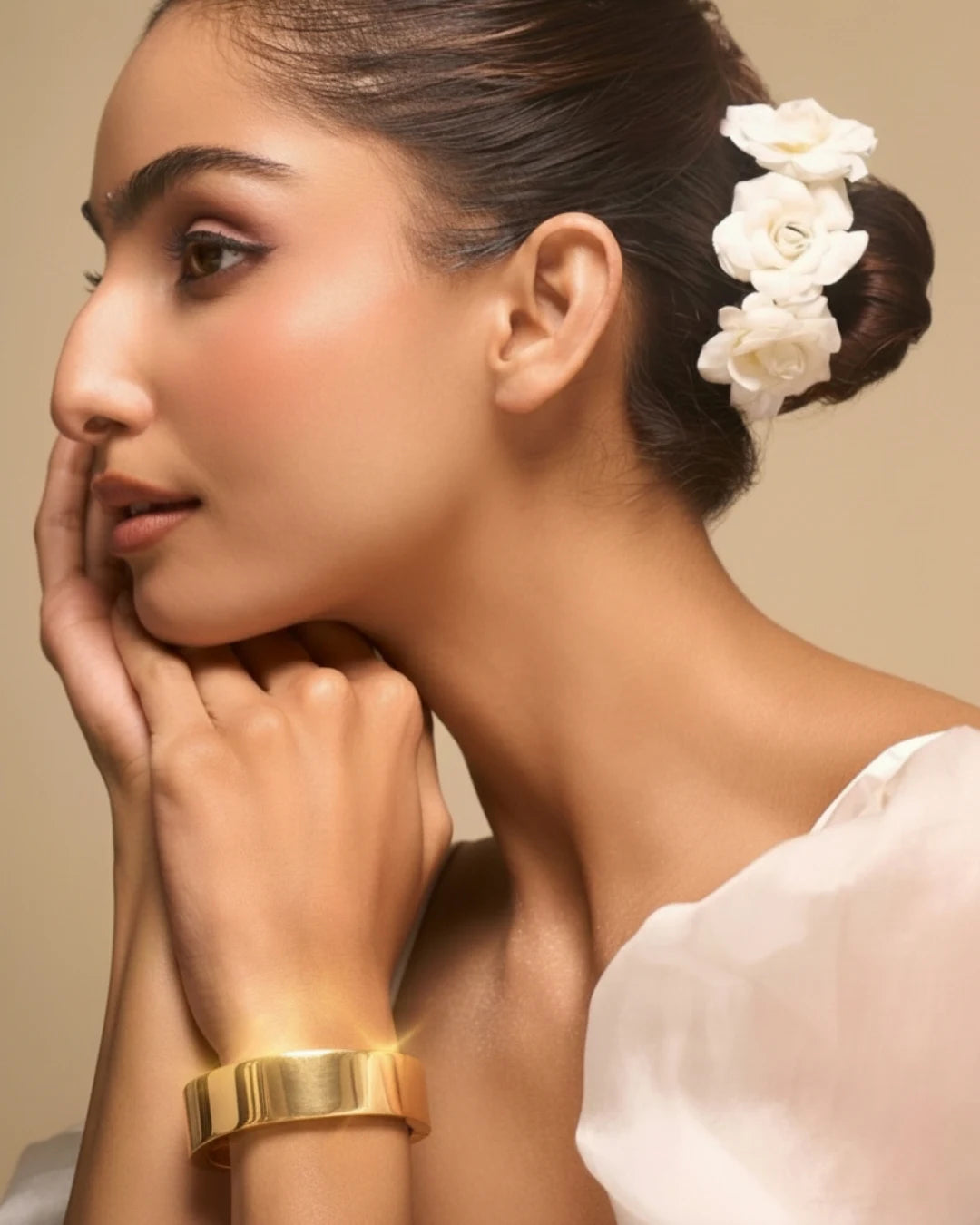 Sculpted Gold Cuff Bracelet