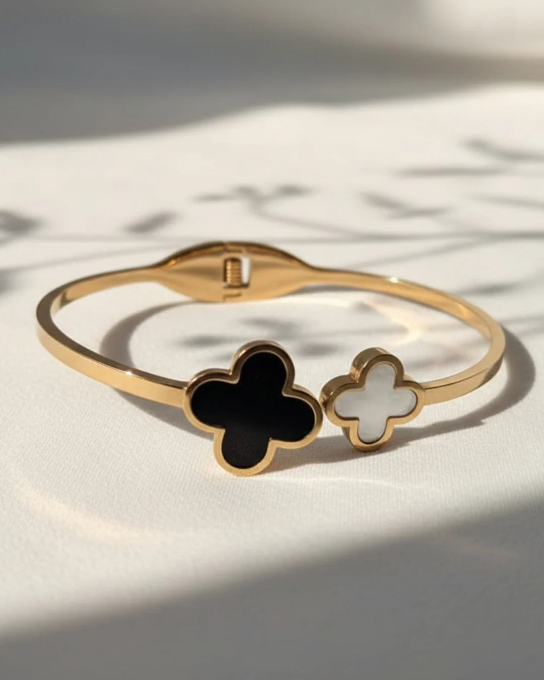 Dual Clover Cuff Bracelet