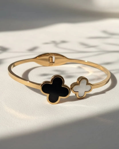 Dual Clover Cuff Bracelet