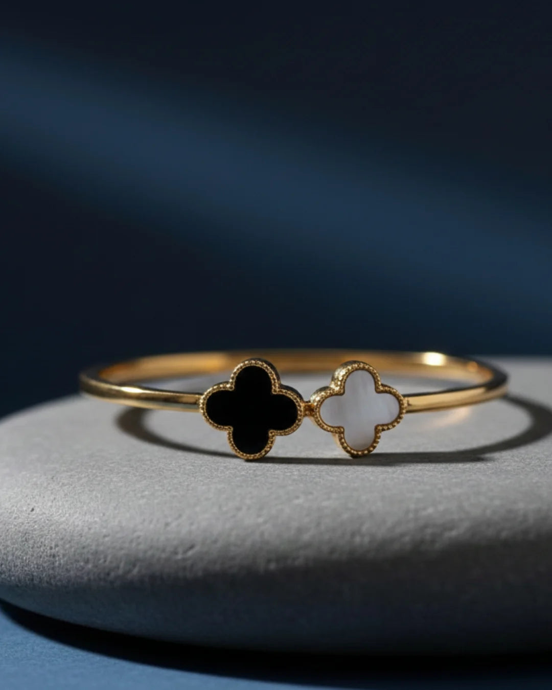 Dual Clover Cuff Bracelet