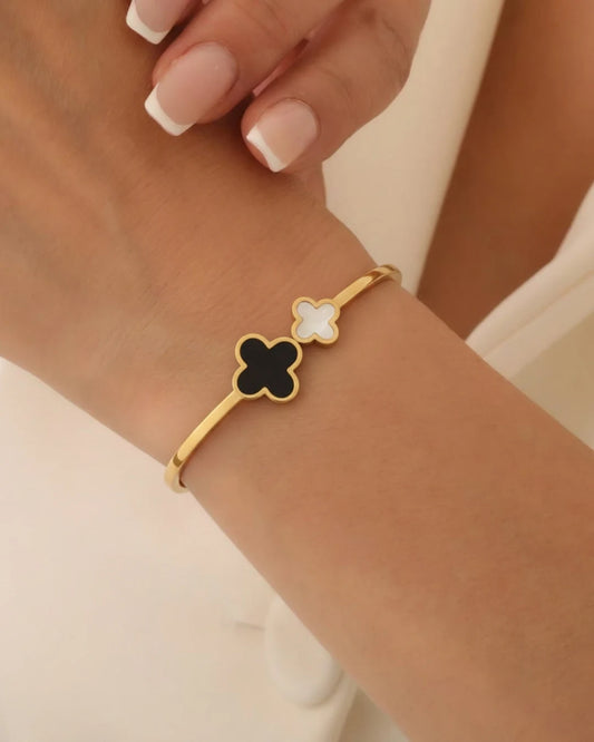 Dual Clover Cuff Bracelet