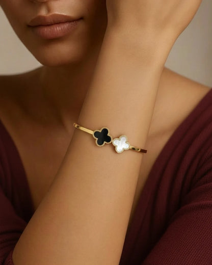 Dual Clover Cuff Bracelet