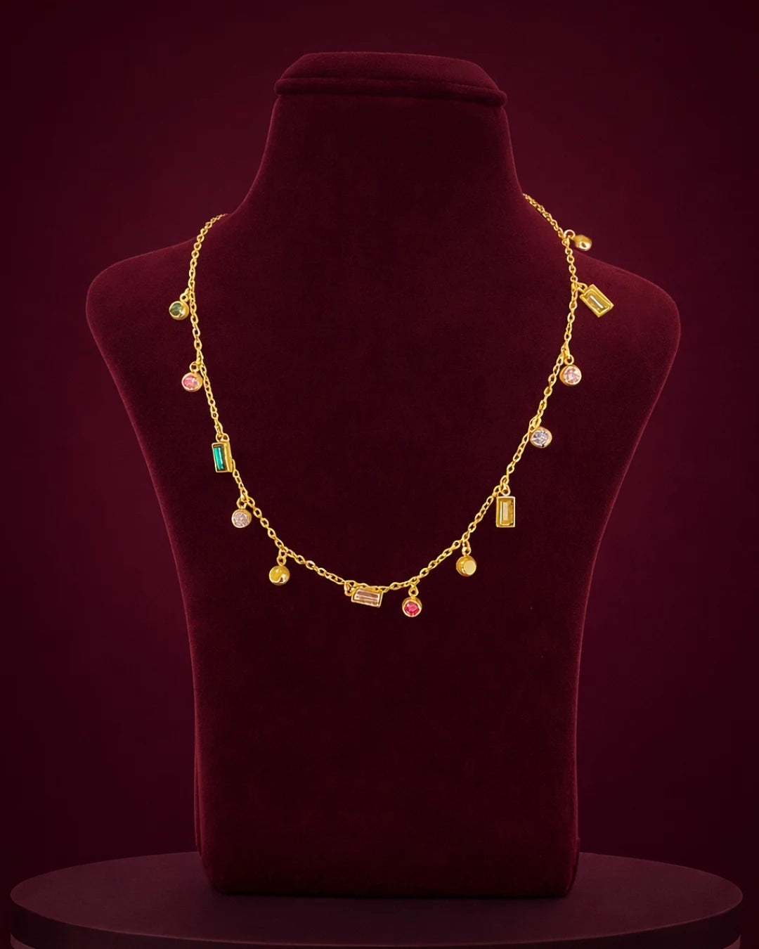 Elegant Multi-Stone Pendant Necklace