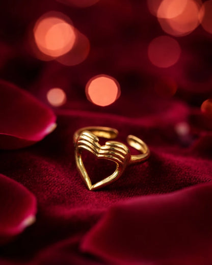 Golden Heart Open Ring