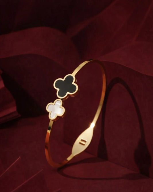 Dual Clover Cuff Bracelet