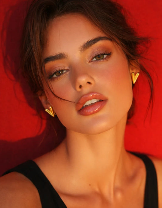 V-Shape Gold Earrings