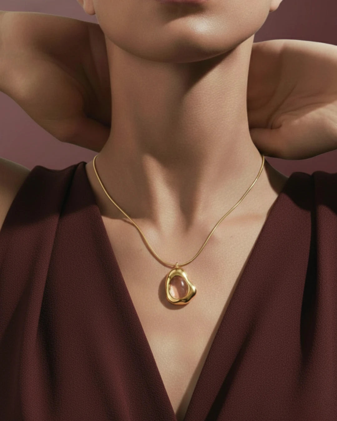 Aura Stone Pendant Necklace