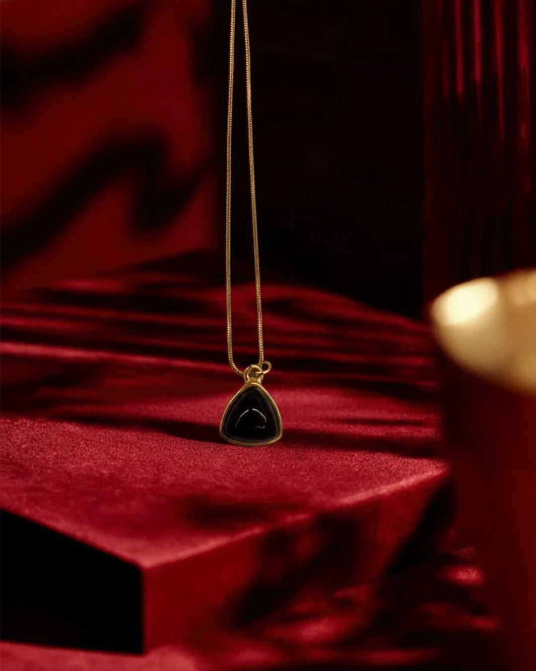 Noir Triangle Pendant Necklace