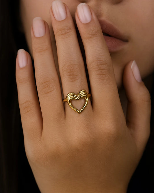 Golden Heart Open Ring
