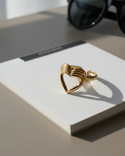 Golden Heart Open Ring