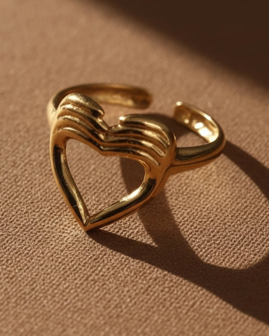 Golden Heart Open Ring