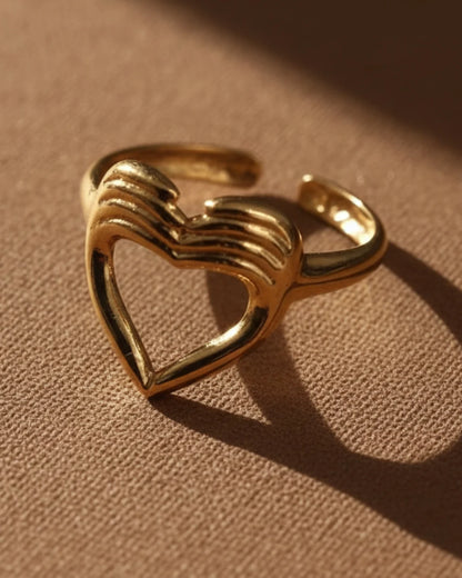 Golden Heart Open Ring