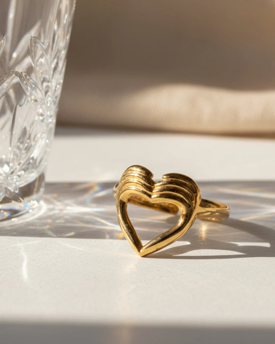Golden Heart Open Ring
