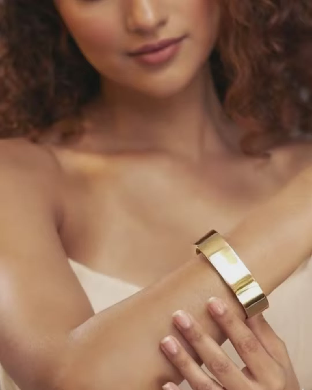 Sculpted Gold Cuff Bracelet