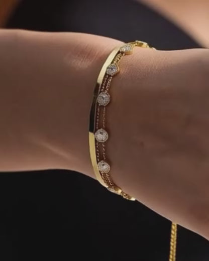 Luna Bezel Chain Bracelet